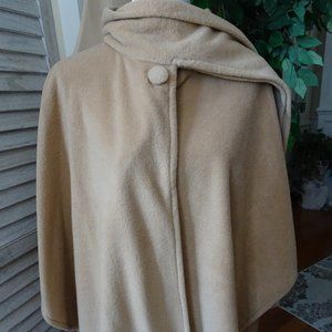 Tan Soft Fleece Cape Poncho One Size